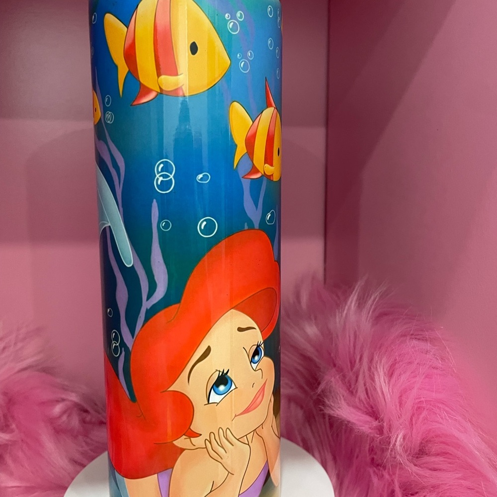Colorful Young Ariel and Fish Tumbler